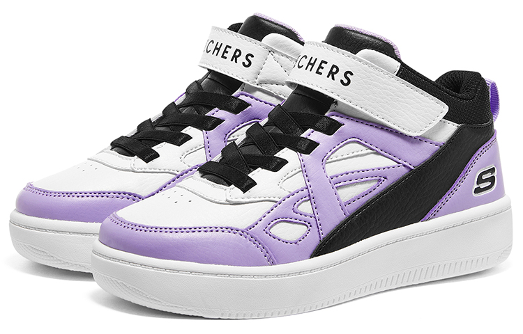 Shop (Youth) Skechers Sport Court 92 'White Black Purple' 310145L-BKLV
