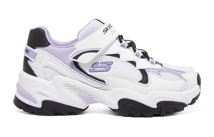 Order (JR) Kasut Sukan Skechers 'Putih Hitam Ungu' 302573L-WLV