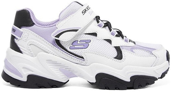 (JR) Kasut Sukan Skechers 'Putih Hitam Ungu' 302573L-WLV Order (JR) Kasut Sukan Skechers 'Putih Hitam Ungu' 302573L-WLV