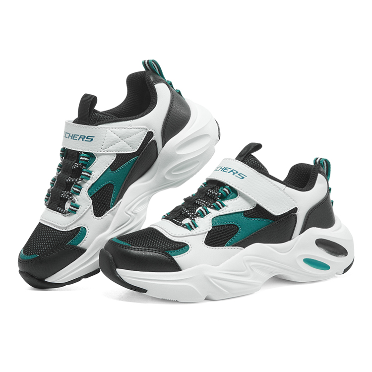 Lookbook (JR) Skechers Stamina Airy 'Putih Hitam Hijau' 405204L-WBTQ