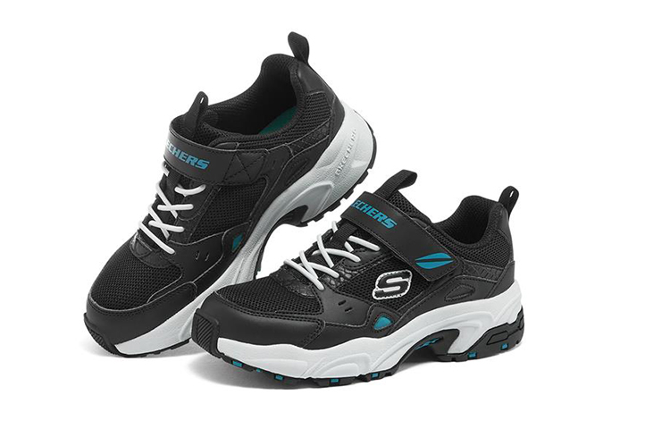 Lookbook (Youth) Skechers Stamina Low 'Black Blue' 403759L-BLK