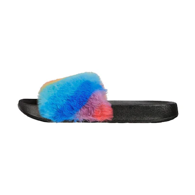 (Youth) Skechers Sunny Slides-Fuzzy Steps 'Black Multicolor'