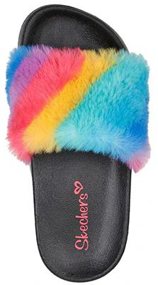 (Youth) Skechers Sunny Slides-Fuzzy Steps 'Black Multicolor' 302991L-BKMT Shop (Youth) Skechers Sunny Slides-Fuzzy Steps 'Black Multicolor' 302991L-BKMT