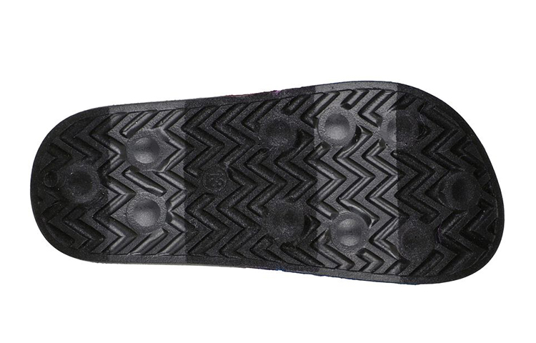 Purchase (Youth) Skechers Sunny Slides-Fuzzy Steps 'Black Multicolor' 302991L-BKMT