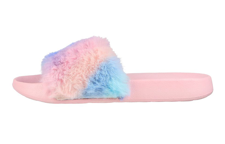 (Youth) Skechers Sunny Slides 'Fuzzy Steps Pastel' 302991L-PKMT