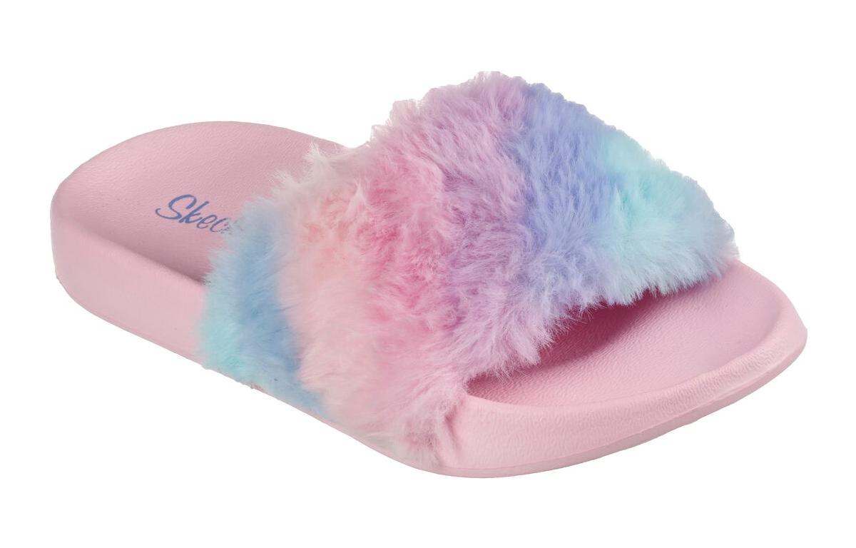 Lookbook (JR) Skechers Sunny Slides 'Langkah Fuzzy Pastel' 302991L-PKMT