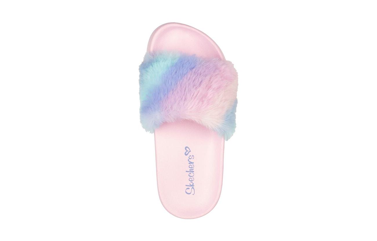 Shop (JR) Skechers Sunny Slides 'Langkah Fuzzy Pastel' 302991L-PKMT