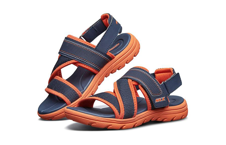 Shop (Youth) Skechers Supreme 'Grey Orange' 92222L-NVOR
