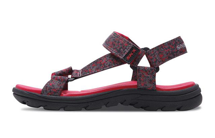 (Youth) Skechers Supreme Sandal 'Black Grey Red' 92218L-BGRD