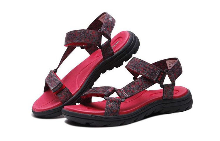 Lookbook (Youth) Skechers Supreme Sandal 'Black Grey Red' 92218L-BGRD