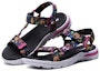 Lookbook (JR) Skechers Supreme Sandal 'Hitam Pelbagai Warna Velcro' 86936L-BKMT