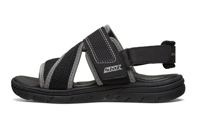 (Youth) Skechers Supreme Sandals 'Black' 92222L-BKGY