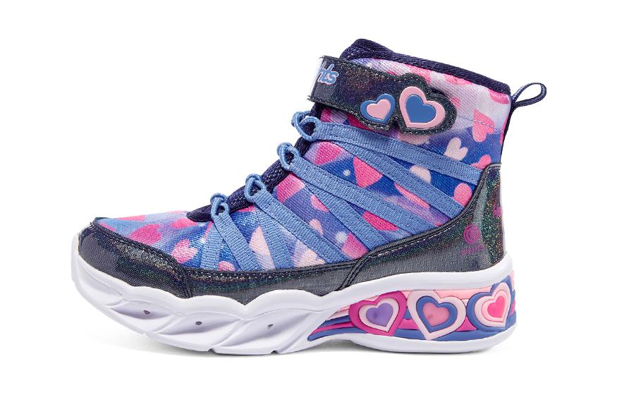 (Youth) Skechers Sweetheart Lights 'Blue Black Pink' 302667L-NVMT