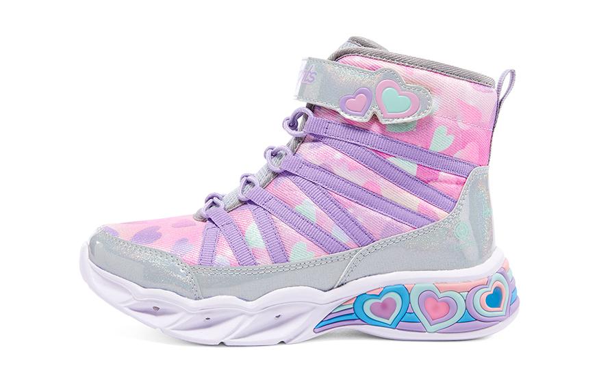 (Youth) Skechers Sweetheart Lights 'Pink Purple Grey' 302667L-SMLT
