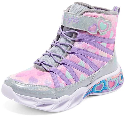 大童 Skechers Sweetheart Lights 耐磨減震 兒童休閒鞋 紫灰色 Lookbook 大童 Skechers Sweetheart Lights 耐磨減震 兒童休閒鞋 紫灰色