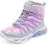Lookbook 大童 Skechers Sweetheart Lights 耐磨減震 兒童休閒鞋 紫灰色