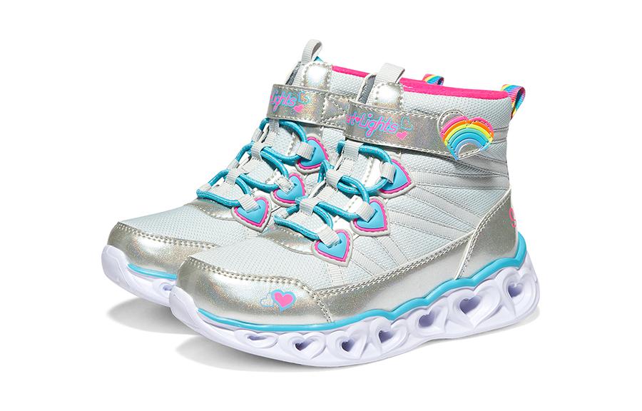 Shop 大童 Skechers 耐磨防踢 兒童休閒鞋 銀色