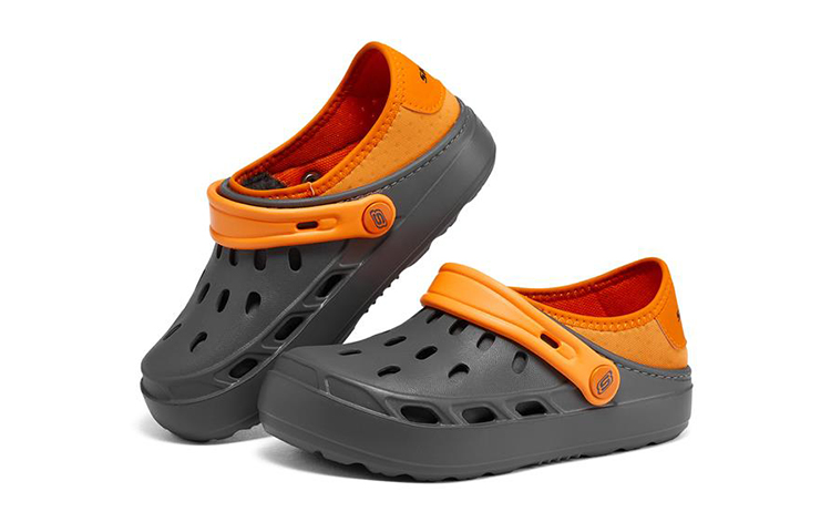 Lookbook 大童 Skechers Swifters 2 運動休閒涼鞋 灰橙色 加絨