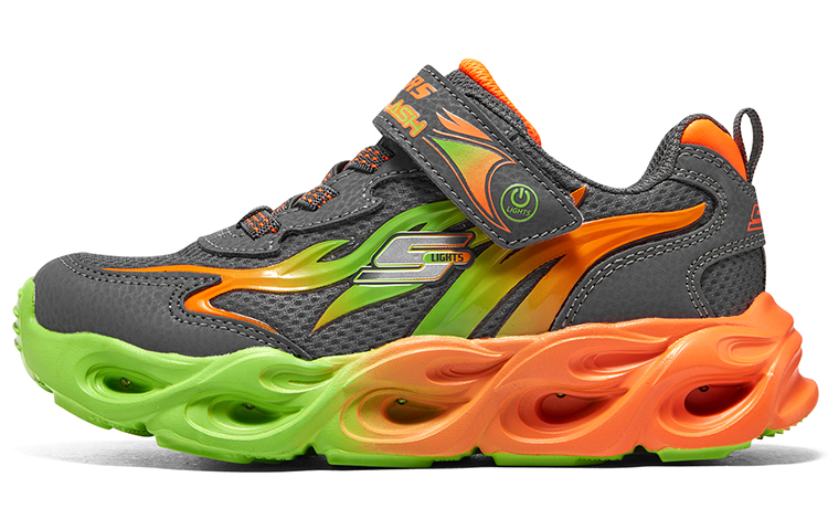 (Youth) Skechers Thermo-Flash 'Grey Green Orange' 400103L-CCOR