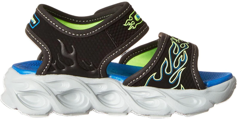 大童 Skechers S Lights: Thermo Splash-Heat-Flo 運動休閒涼鞋 黑綠 Order 大童 Skechers S Lights: Thermo Splash-Heat-Flo 運動休閒涼鞋 黑綠