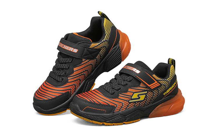 Lookbook (Youth) Skechers Thermoflux 2.0 'Orange Black Light-Up' 403730L-ORYL