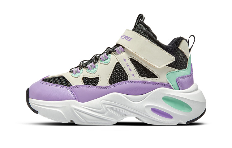 (Youth) Skechers Trainers 'Beige Black Purple'