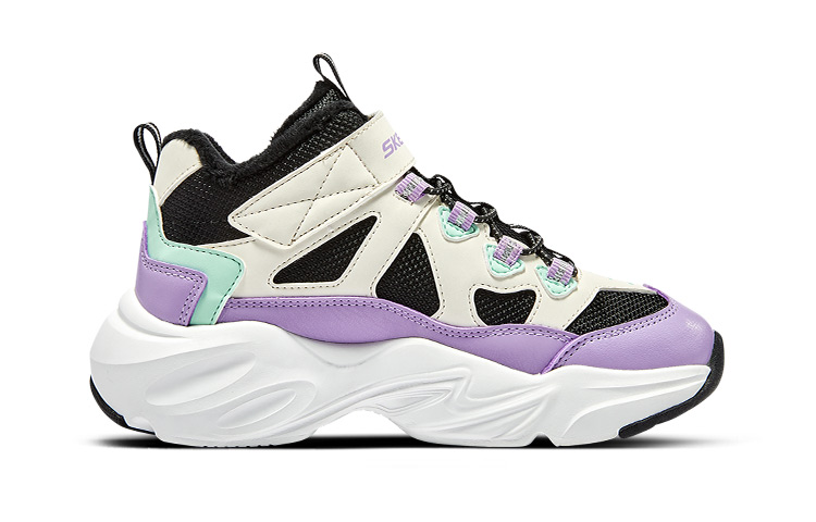 (Youth) Skechers Trainers 'Beige Black Purple' 圖 2