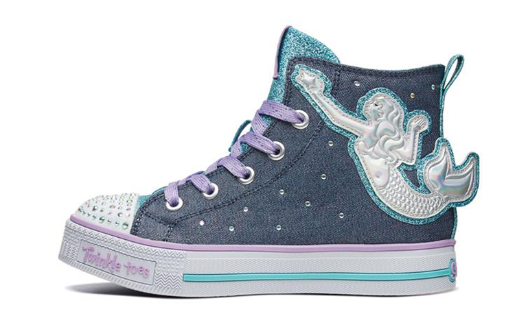 (Youth) Skechers Twinkle Lite High 'Denim Blue' 10970L-DMLT