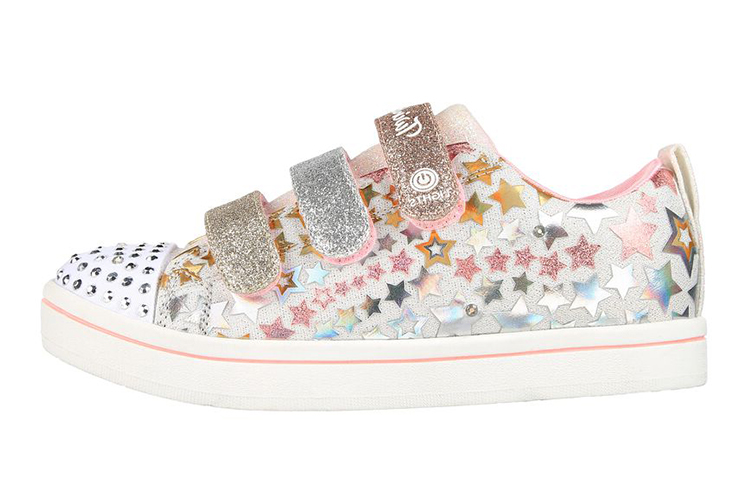 (Youth) Skechers Twinkle Sparks 'Gold Glitter White' 314839L-WMLT