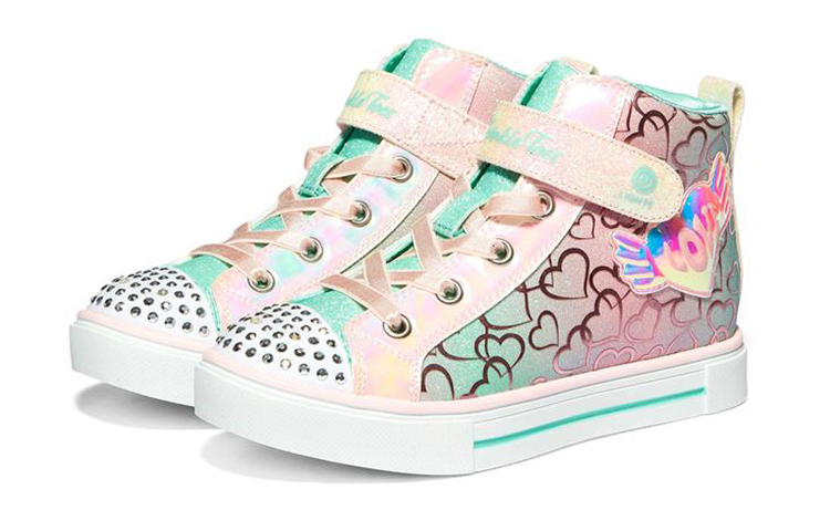Lookbook 大童 Skechers Twinkle Sparks 高筒 兒童休閒鞋 白彩