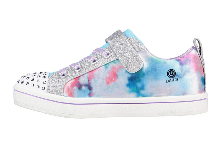 (Youth) Skechers Twinkle Toes: Sparkle Rayz 'Galaxy Brights Blue Silver' 314836L-SMLT
