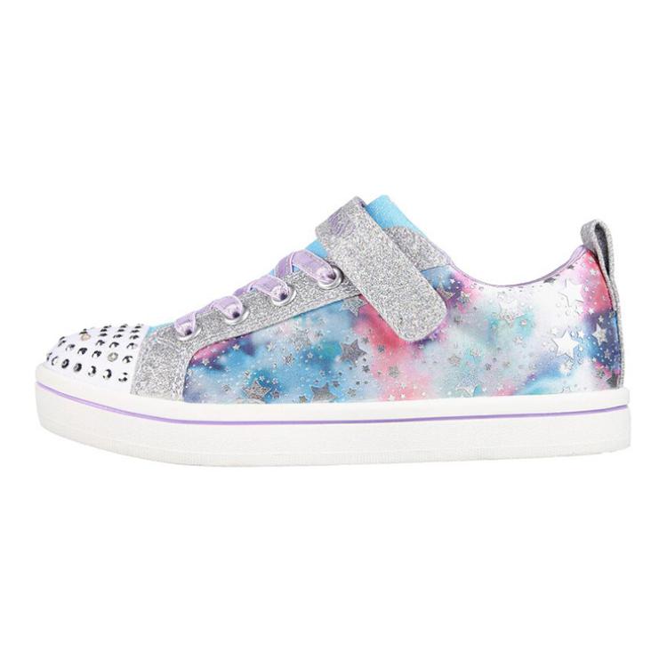 (Youth) Skechers Twinkle Toes: Sparkle Rayz 'Galaxy Brights Blue Silver' 314836L-SMLT