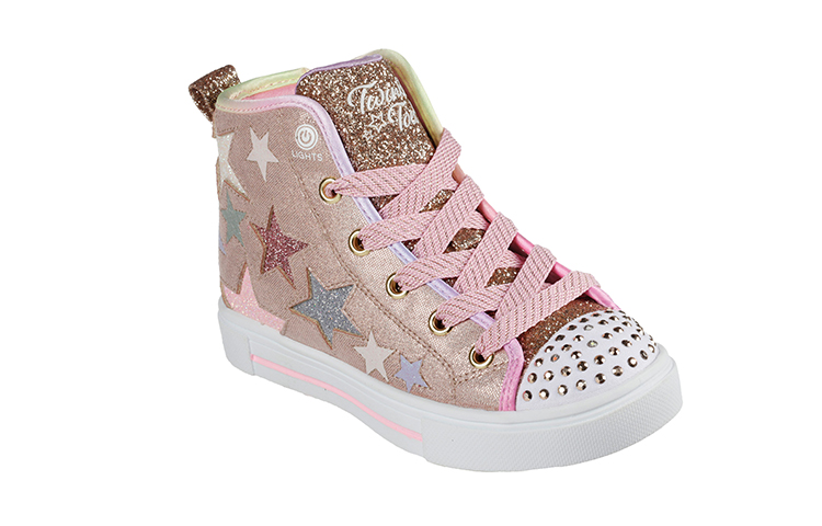 Lookbook (JR) Skechers Twinkle Toes: Twinkle Sparks ''Star Glitz Grigio Rosa Bianco'' 314792L-GDMT