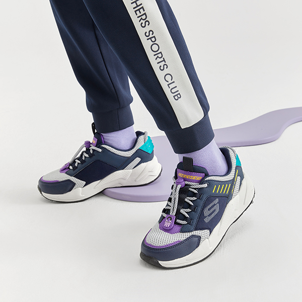 (Youth) Skechers Ultrasurge 'Navy White Purple' 圖 11