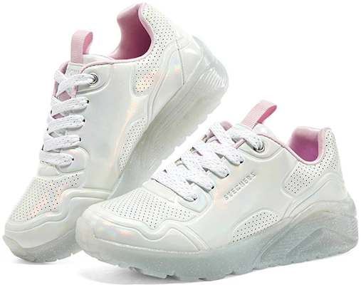 兒童 Skechers 女孩 減震耐磨 低幫 兒童板鞋 白色/銀色 Shop 兒童 Skechers 女孩 減震耐磨 低幫 兒童板鞋 白色/銀色