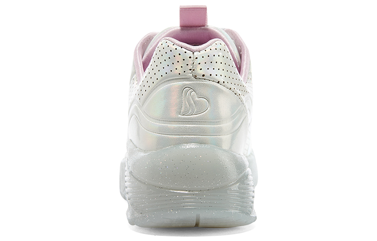 Purchase 兒童 Skechers 女孩 減震耐磨 低幫 兒童板鞋 白色/銀色