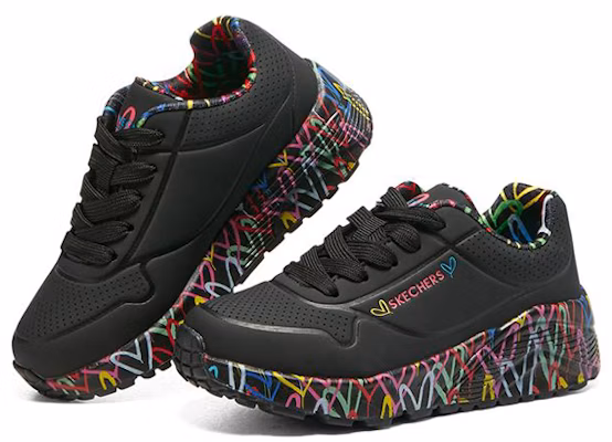 大童 Skechers Uno Lite 耐磨低筒運動休閒鞋 黑拼色 Lookbook 大童 Skechers Uno Lite 耐磨低筒運動休閒鞋 黑拼色