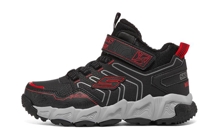 (Youth) Skechers Velocitrek Mid 'Black Red' 406422L-BKRD