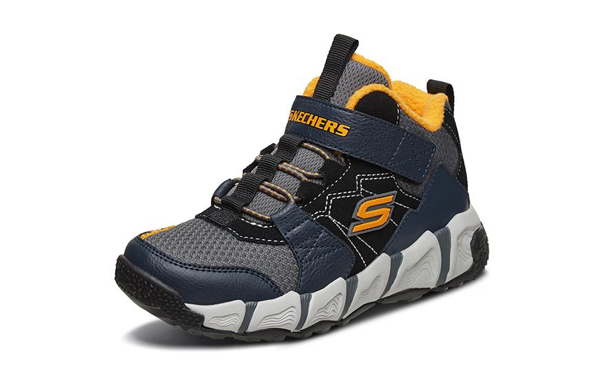 Lookbook (JR) Skechers Velocitrek Mid Peak Sportschoenen ''Grijs Blauw Geel'' 660074L-NVBK