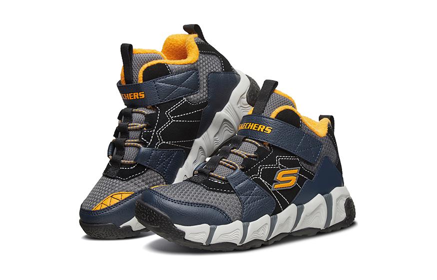 Shop (JR) Skechers Velocitrek Mid Peak Sportschoenen ''Grijs Blauw Geel'' 660074L-NVBK