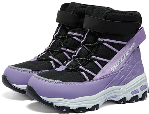 (Youth) Skechers Winter Comfy Boots 'Black Purple' 664200L-BKLV Shop (Youth) Skechers Winter Comfy Boots 'Black Purple' 664200L-BKLV
