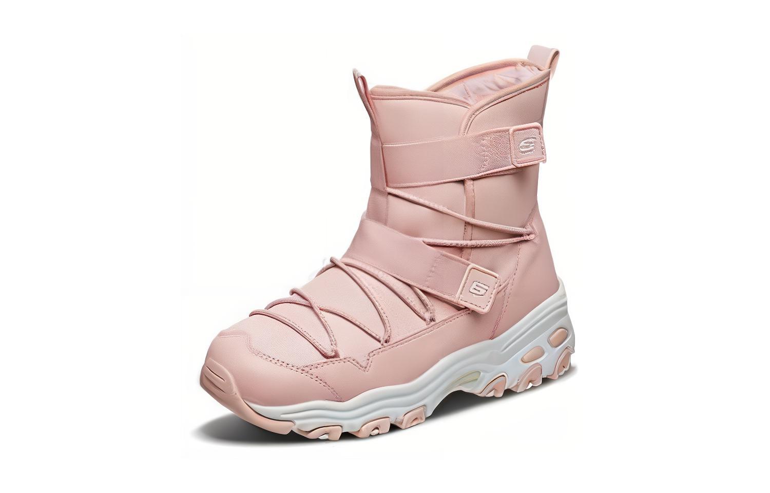 Lookbook 大童 Skechers 舒適休閒 防滑耐磨 中筒 兒童靴子 粉色