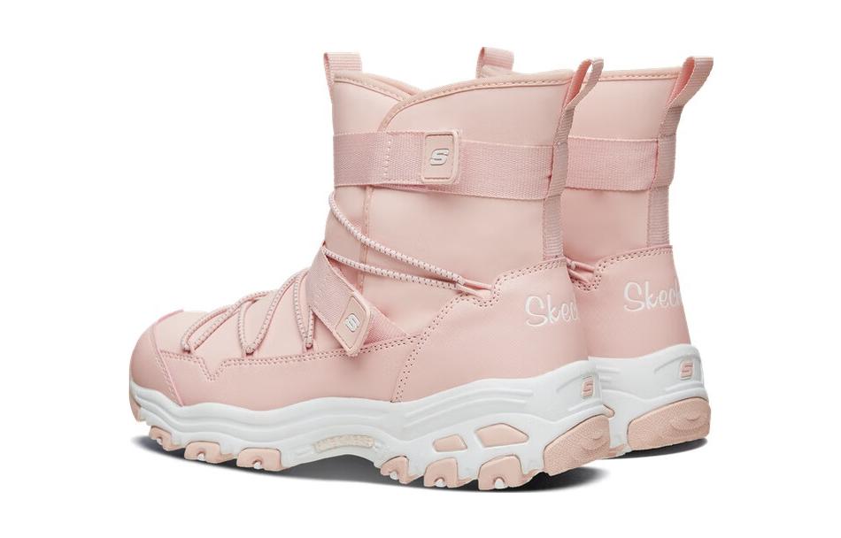 Shop 大童 Skechers 舒適休閒 防滑耐磨 中筒 兒童靴子 粉色