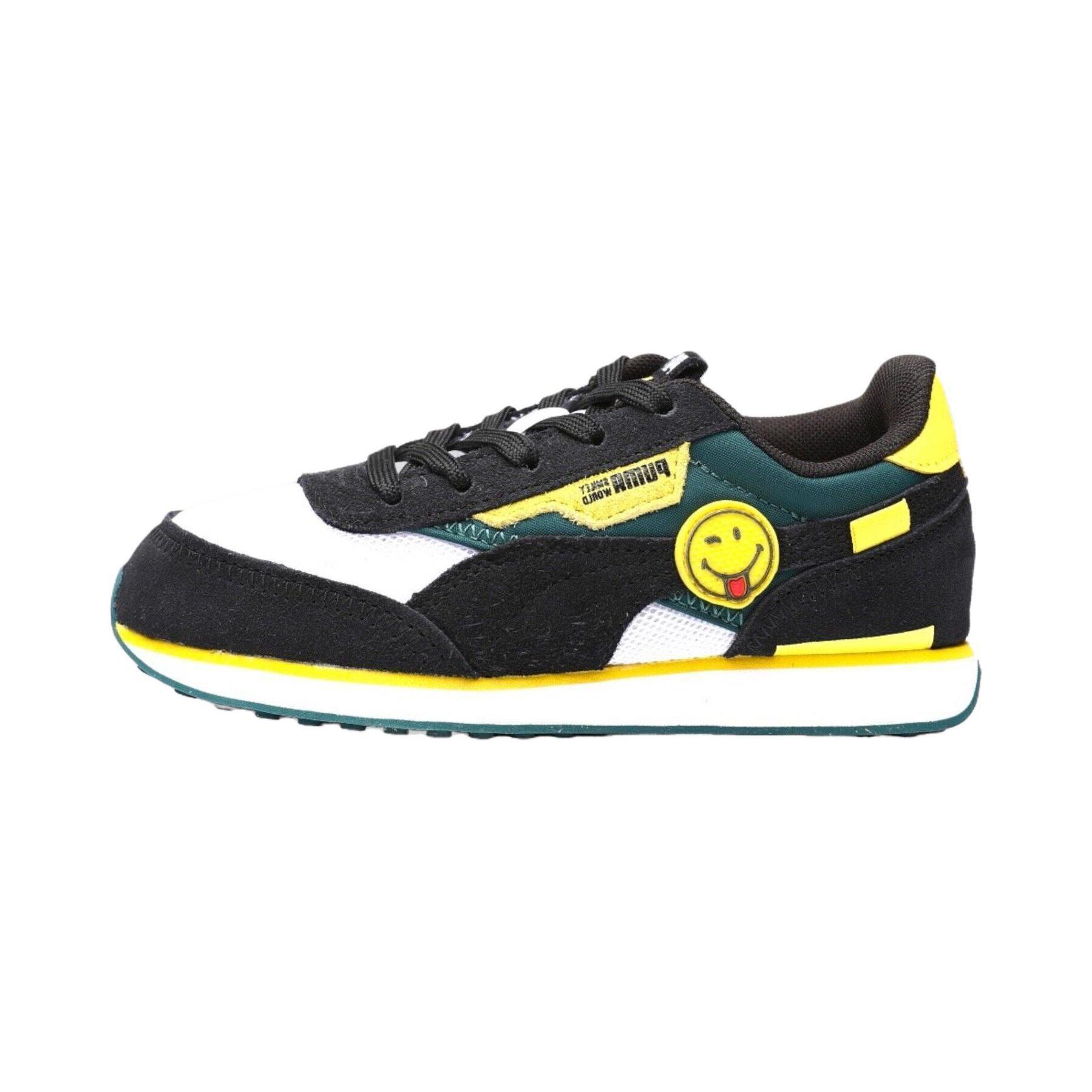 Buy (Youth) SmileyWorld x Puma Future Rider 'Black Vibrant Yellow' 386135-01