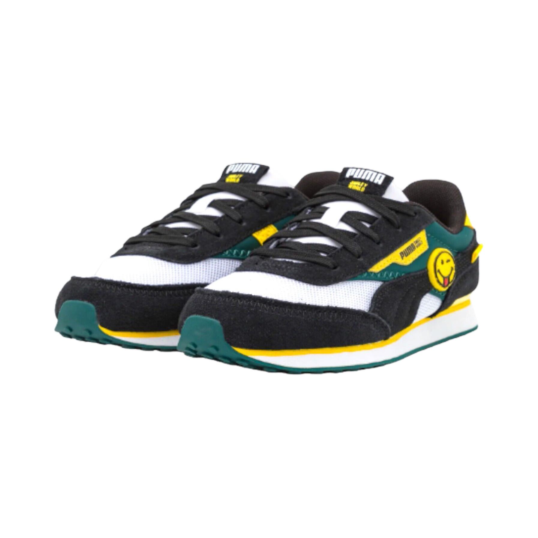 Order (Youth) SmileyWorld x Puma Future Rider 'Black Vibrant Yellow' 386135-01