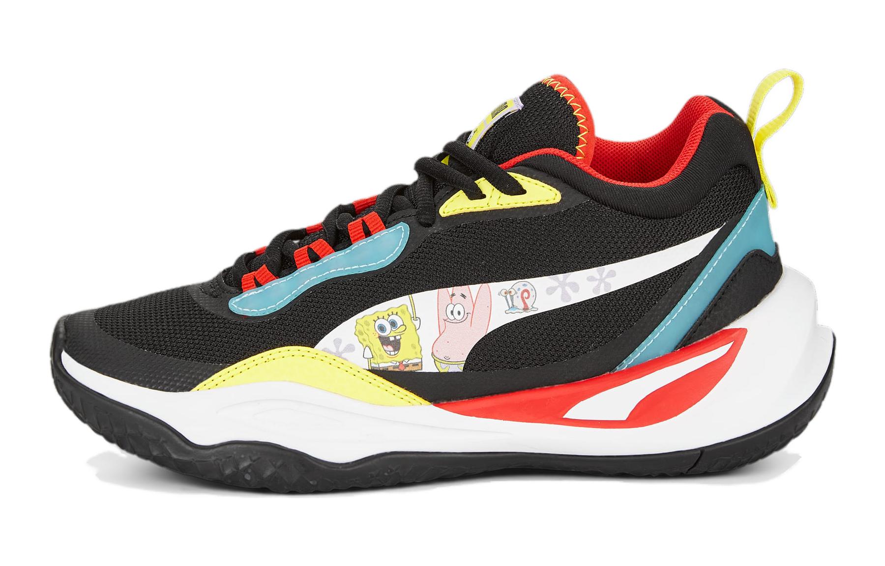 (Youth) Spongebob Squarpants x Puma Play Maker Sneaker 'Puma Black/Puma White/Celandine/Hero Blue' 391186-01