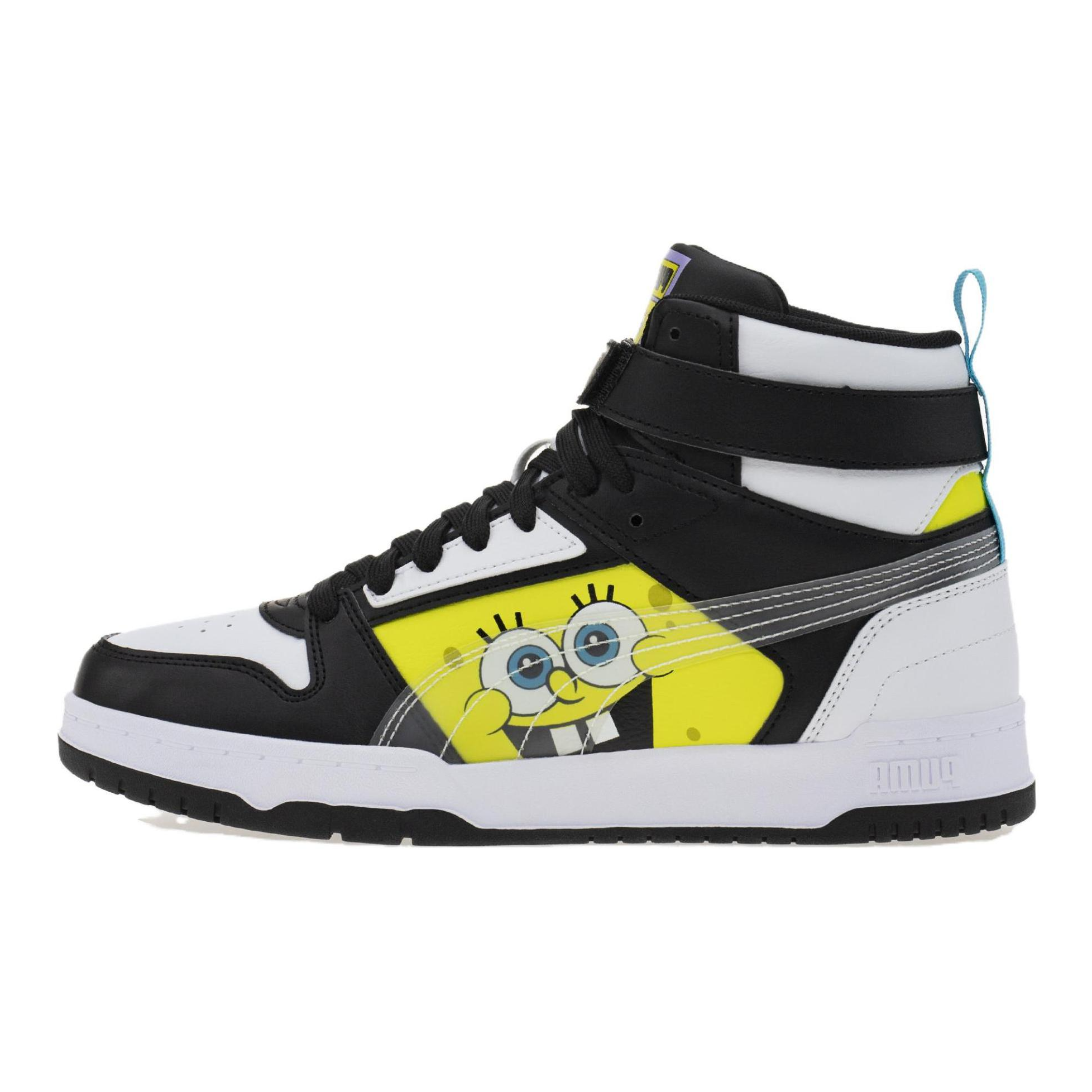 (Youth) Spongebob Squarpants x Puma RBD Game Sneaker 'Puma White/Puma Black/Lucent Yellow/Hero Blue' 390864-01