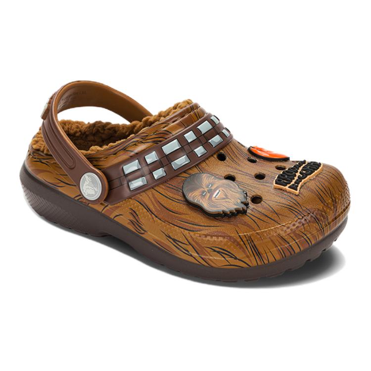 Lookbook (JR) Star Wars x Crocs Classic Lined Clog 'Chewbacca' Sepatu Sandal Berbulu 208814-206