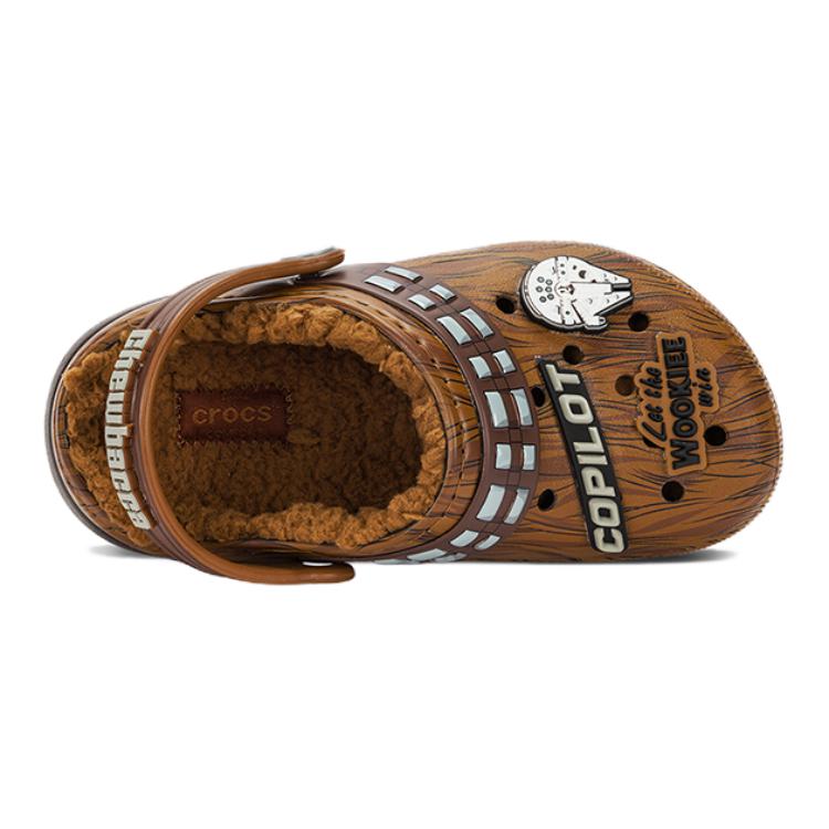 Shop (JR) Star Wars x Crocs Classic Lined Clog 'Chewbacca' Sepatu Sandal Berbulu 208814-206