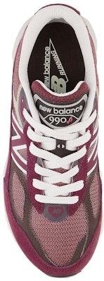 兒童 New Balance NB 990 V6 圓頭繫帶 減震耐磨 兒童休閒鞋 紅黑色 Lookbook 兒童 New Balance NB 990 V6 圓頭繫帶 減震耐磨 兒童休閒鞋 紅黑色